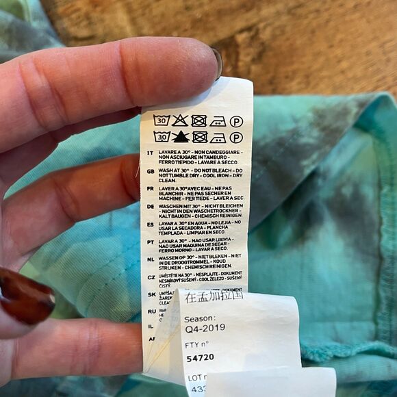 Kappa Blue Grey Tie Dye Logo T-Shirt Small Cotton - Picture 7 of 9